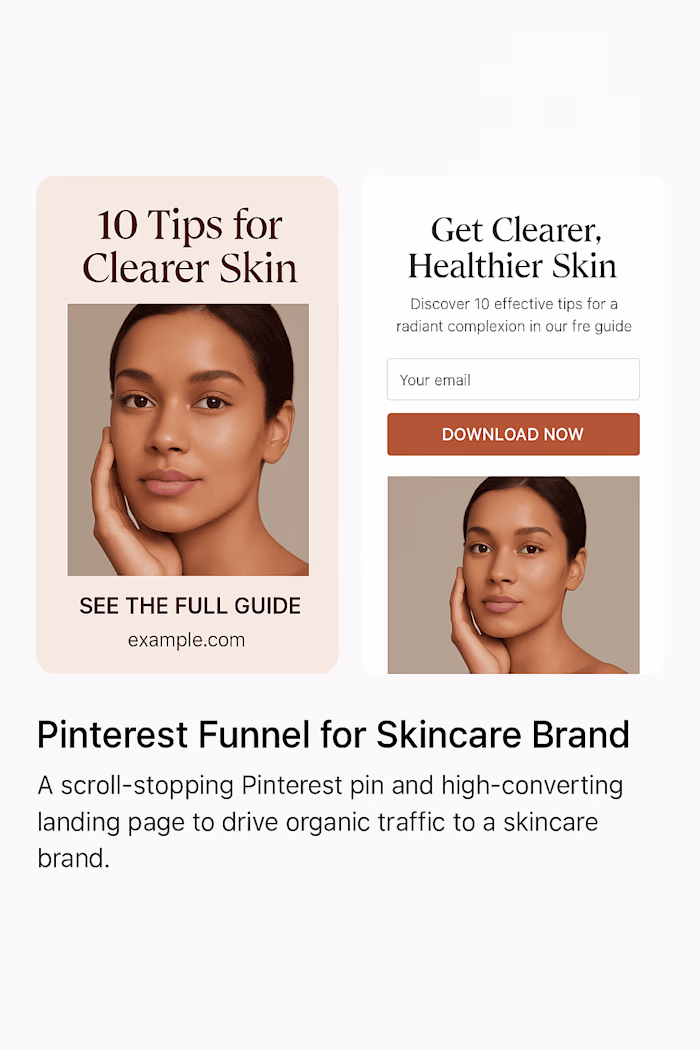 Pinterest Funnel for Skincare Brand