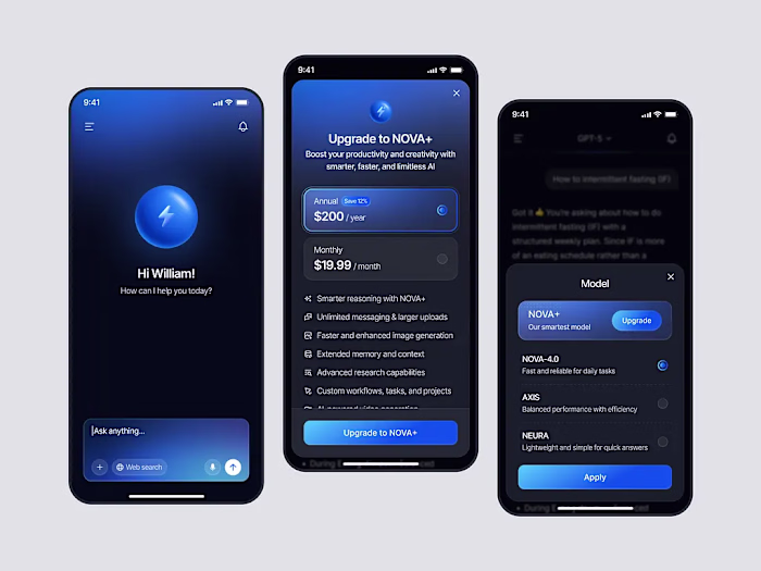 Nova+ — AI Agent Mobile App