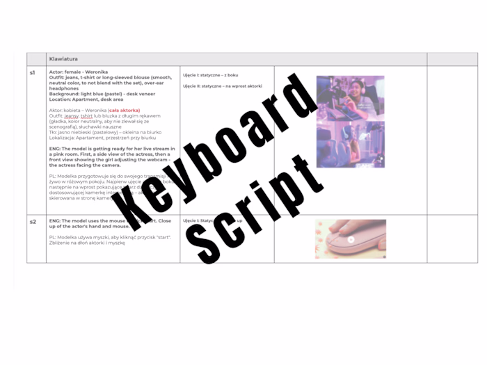 Keyboard - Product Video Script