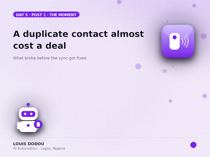 A duplicate contact almost cost