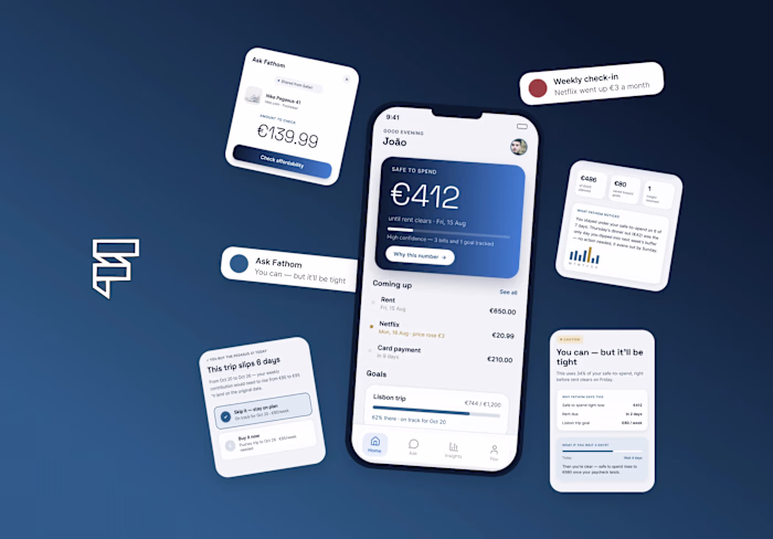 Fathom - AI Finance App, Mobile UX Case Study