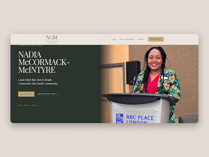 Website for Nadia McCormack-McIntyre, a
