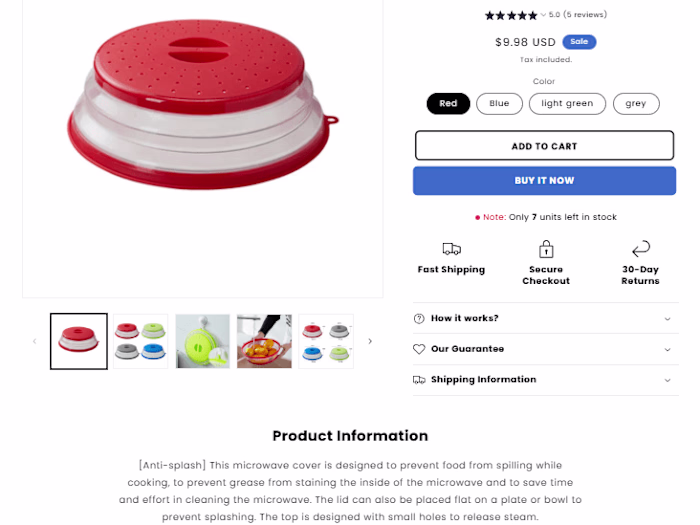 Shopify One Product Store