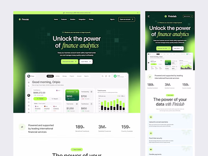 Modern Finance SaaS Landing Page