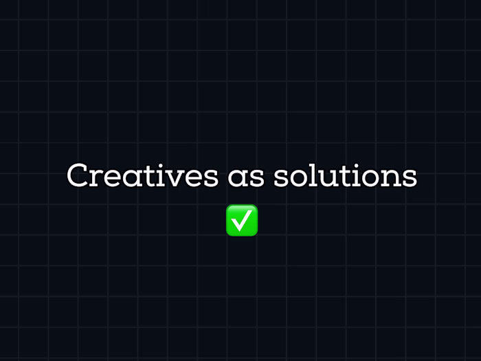 Creative solutions❌ Creative as solutions✅ 