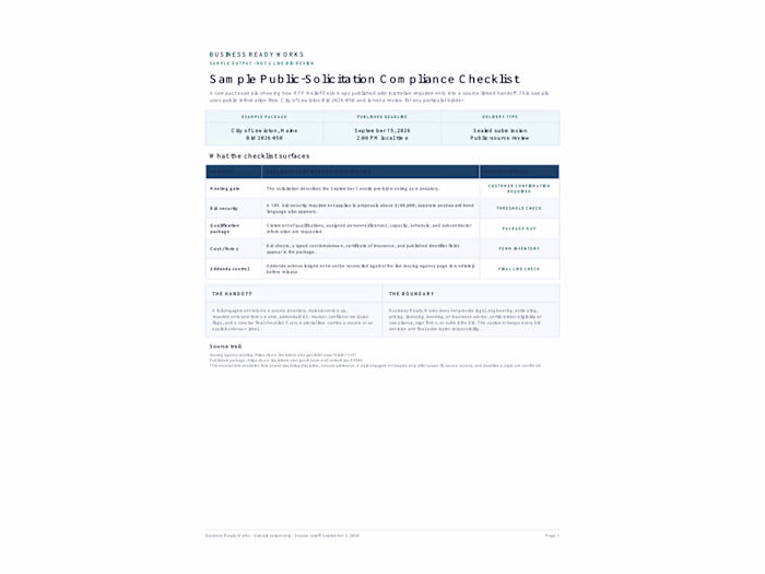 Public-Solicitation Compliance Checklist