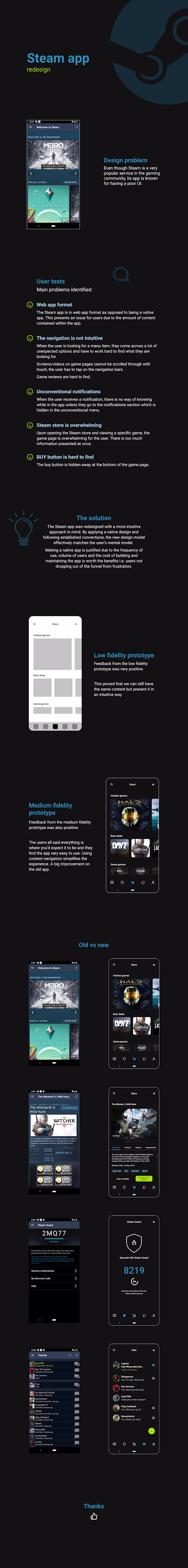 Steam mobile app redesign