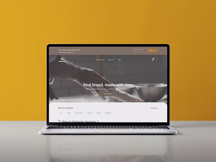How do you build an e-commerce for a bakery that bakes once a w…