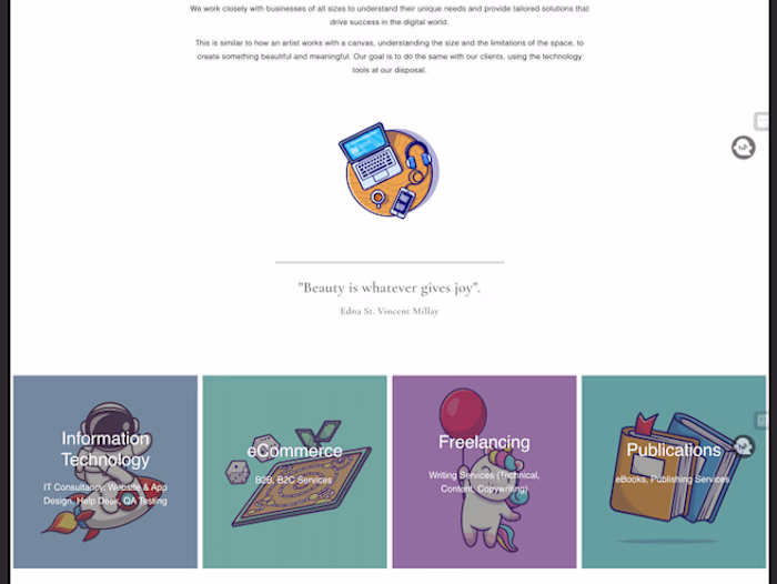 Landing page content & design 