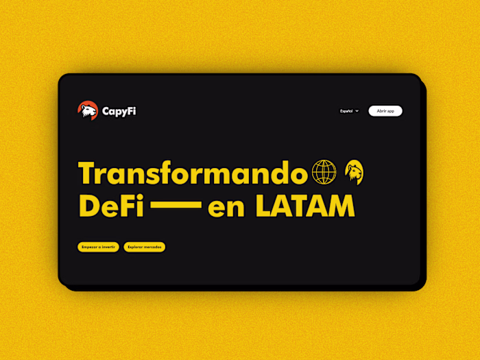 CapyFi DeFi Product Landing Page Development