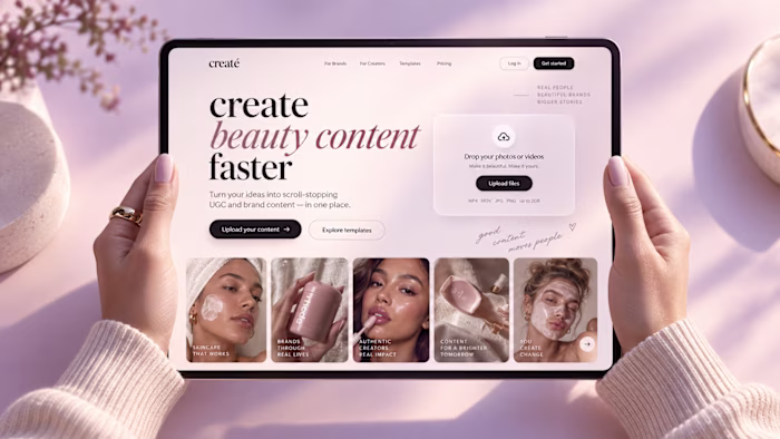 Framer UX/UI Design for Créaté AI UGC Platform