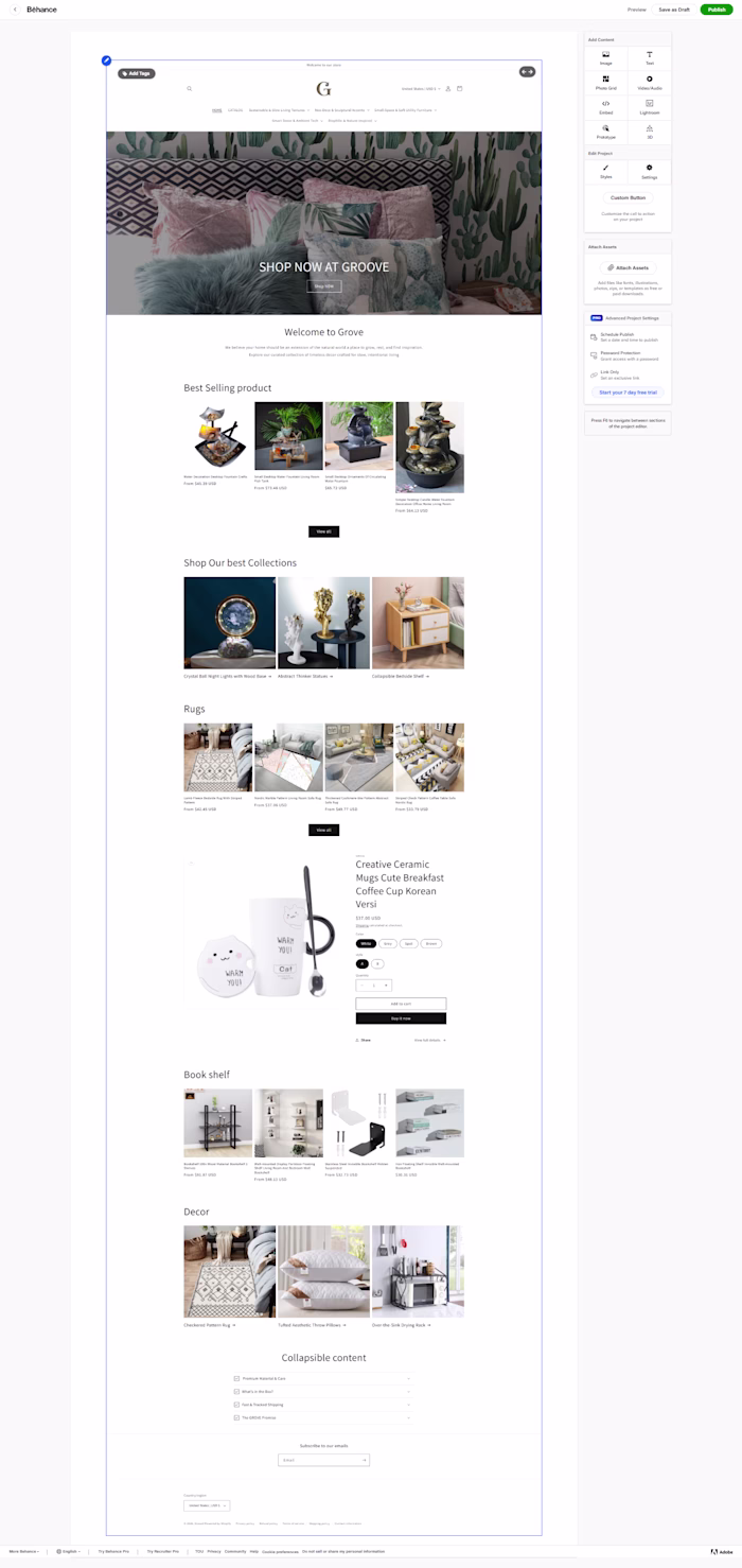 "A full Shopify store design