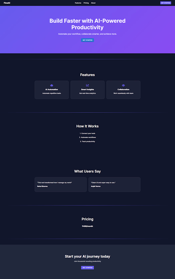 Title: AI SaaS Landing Page