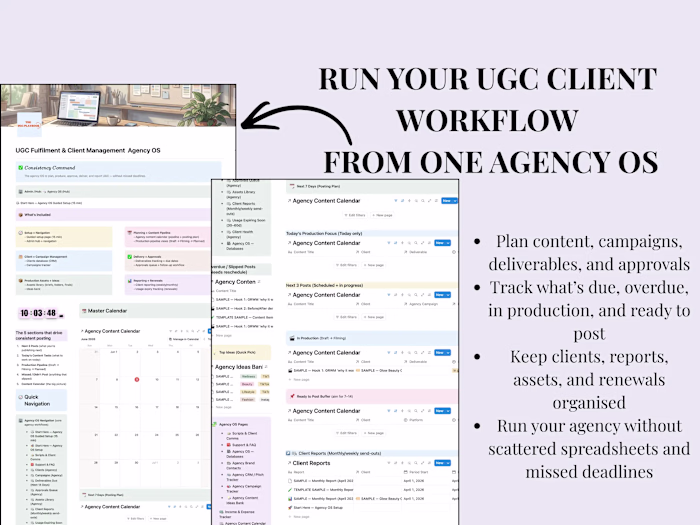 Notion Agency Operations System — UGC Workflow