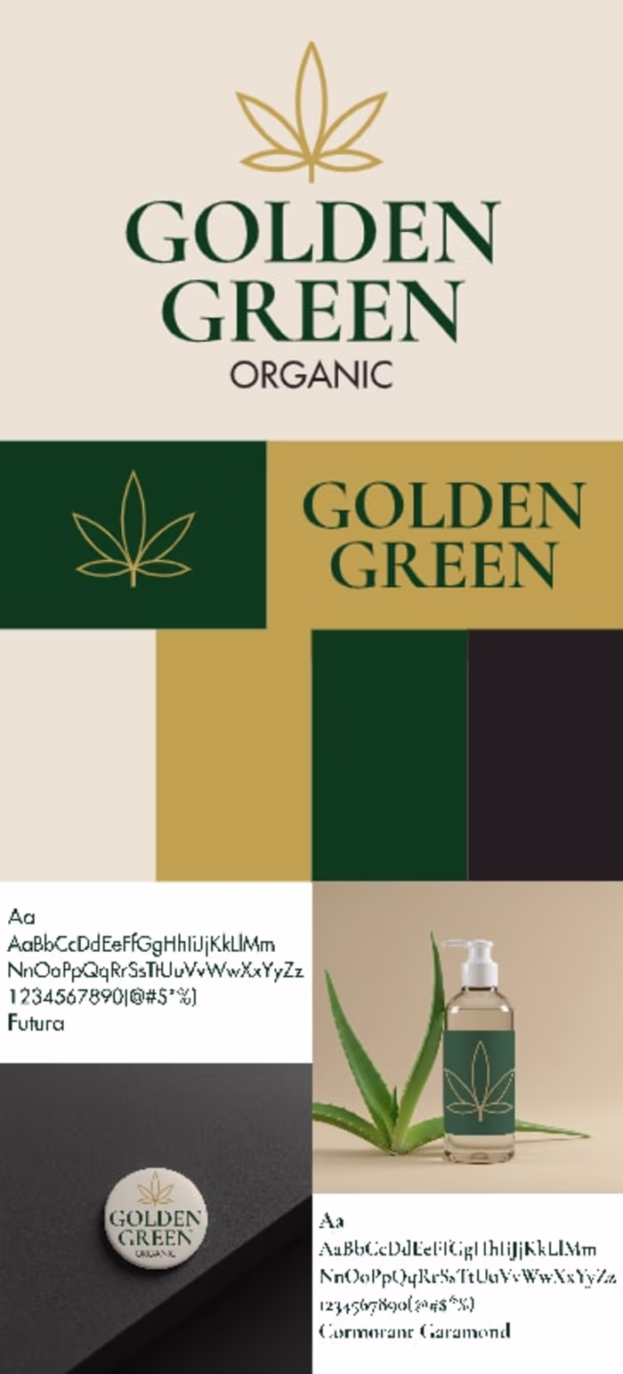 Golden Green Organic – Natural Product Branding Board