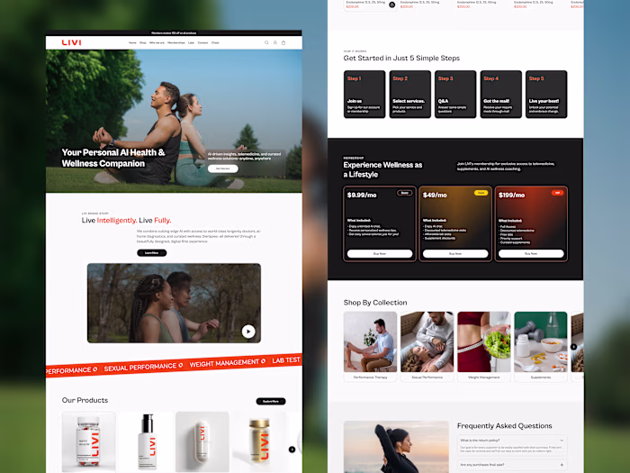 LIVI Shopify Store Design