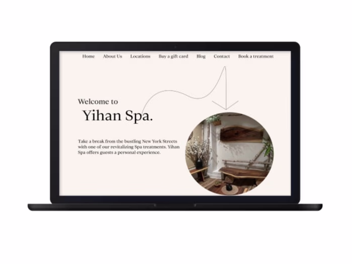 Landing page for a spa in NYC