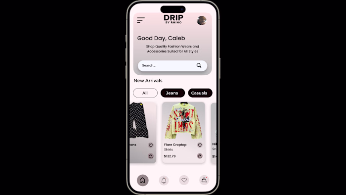 E-commerce webapp for a fashion company called 'Drip by Rhino'