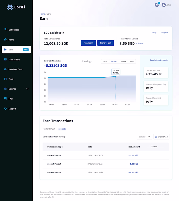 A Finance Crypto website Dashboard