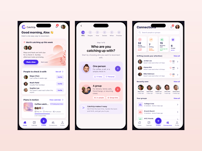 CatchUp, a cross-platform group scheduling