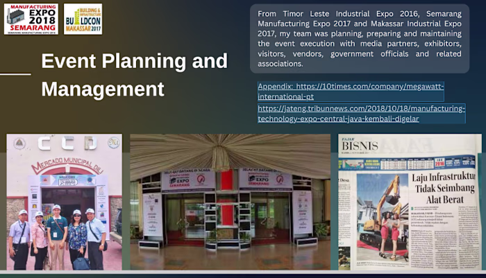 I managed various event planning