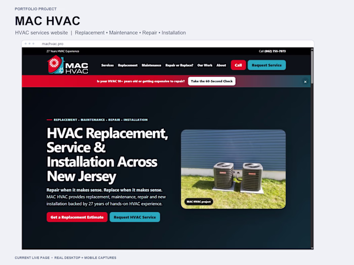 MAC HVAC Website & Lead Generation System