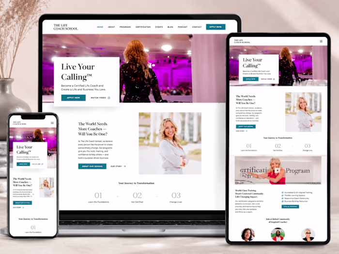 Kajabi Website Design for The Life Coach School