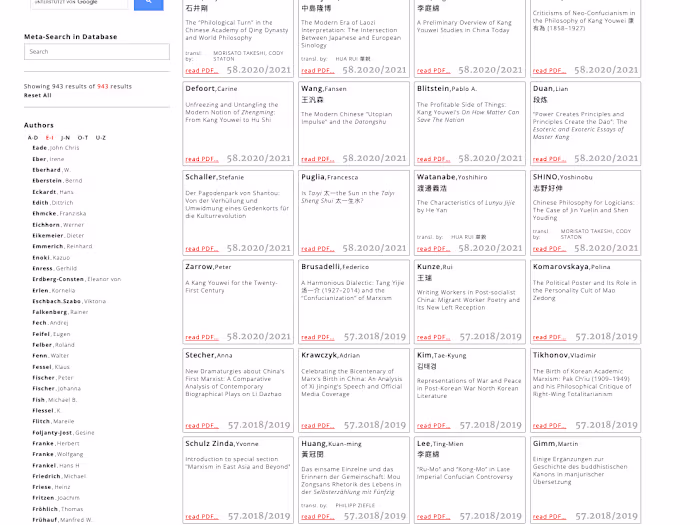 Filterable online archive