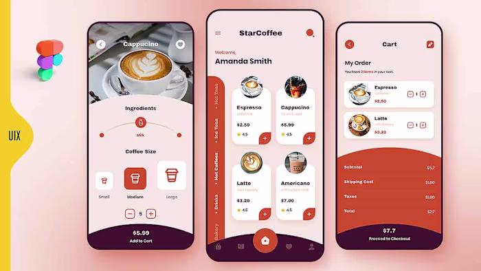 Stunning Coffee Shop App UI Design - Coffee App Design