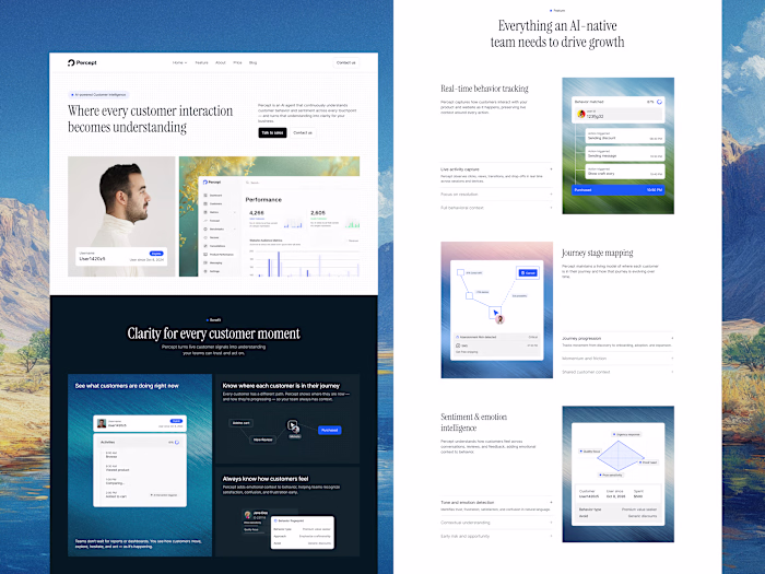 Percept: A Landing Page Design for AI Platform
