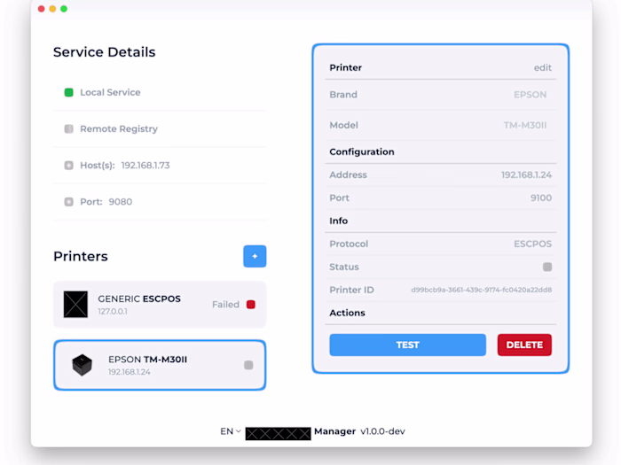 Fiscal printer microservice + Electron app