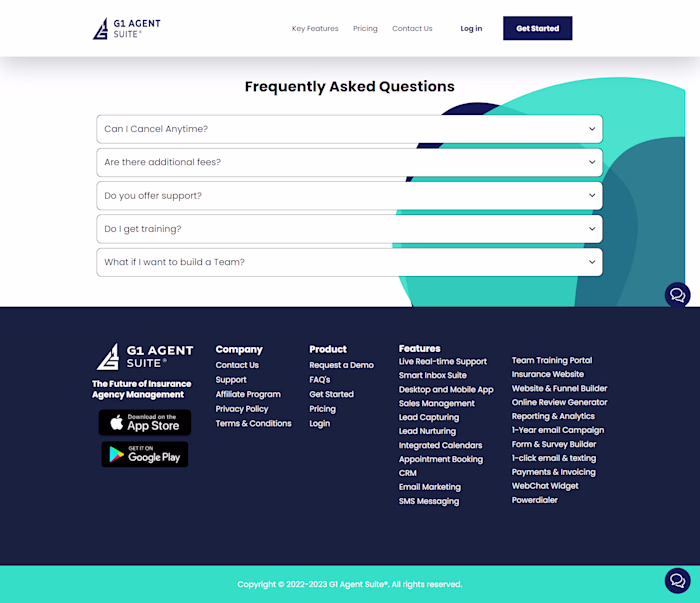 SAAS Website Design For G1 AGENT SUITE ON GHL