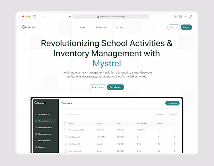 School management website :: Behance