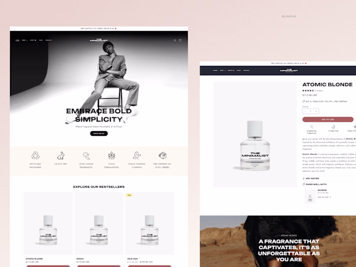 Shopify Website Design for Minimalist Perfume Brand