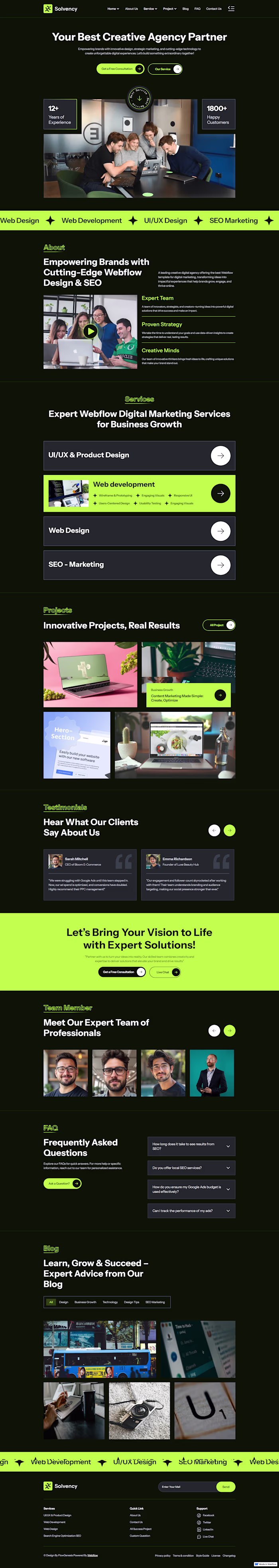 Designed the website for Webflow Template business