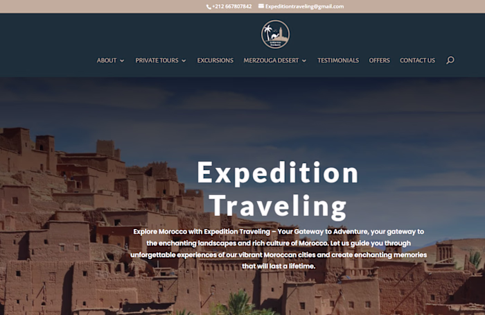 Built Expedition Traveling’s Website for Moroccan Desert Tours