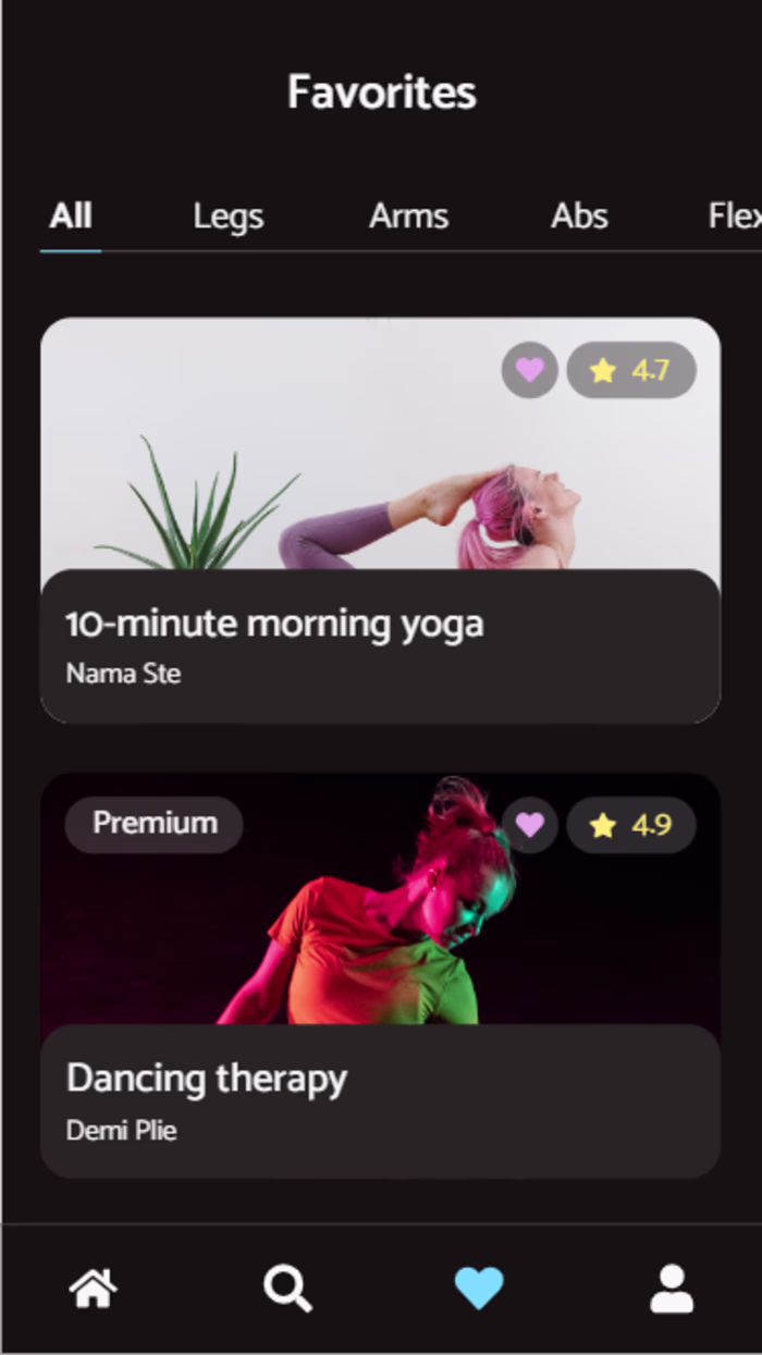 Fitness mobile app (Fitflex)
