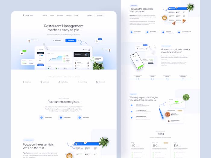 Plateform - SaaS Landing page 🌟