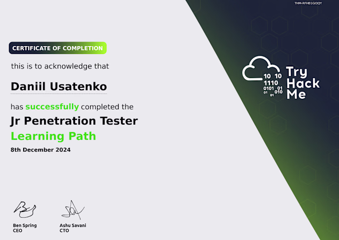 Jr. Penetration Tester path