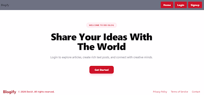 Blogify
Architected a scalable blogging application