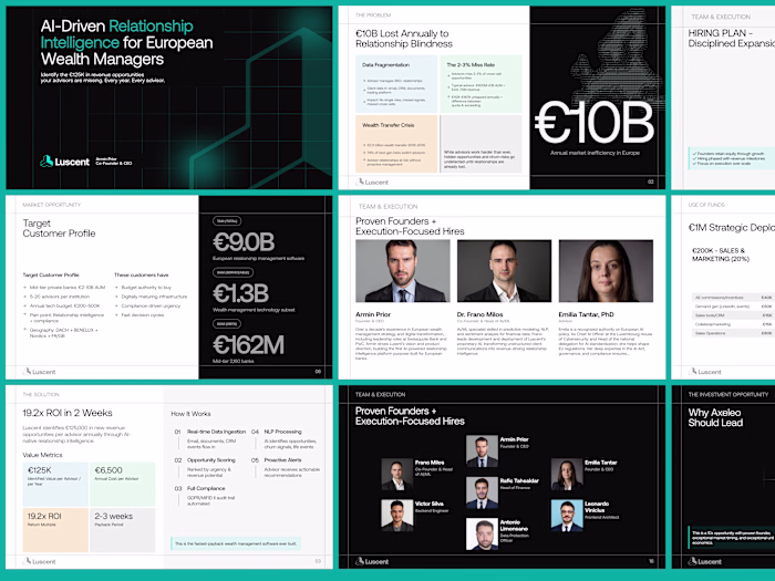 Investor-Ready Pitch Deck Design for Luscent