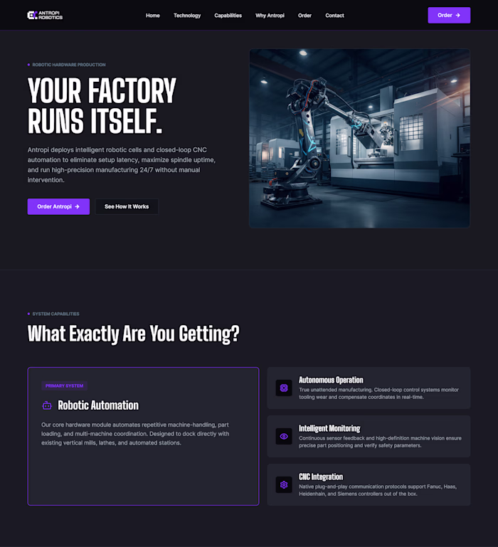 :Antropi Robotics, Landing Page Redesign-
Redesign