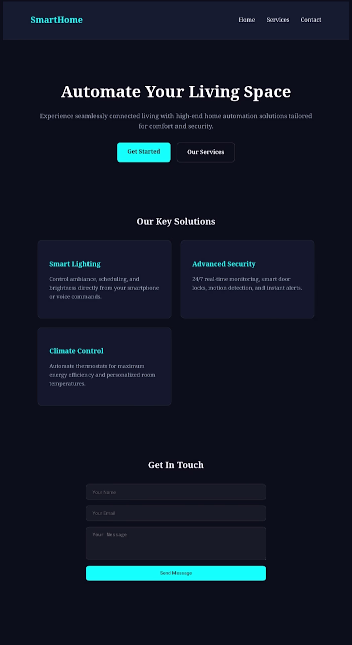 Smart Home Website Landing Page