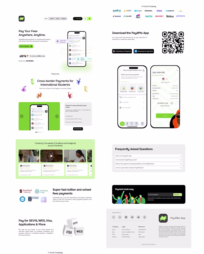 Website Design for a payment app