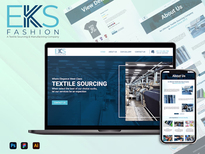 🏆Website Design Of Textile Company🧵
