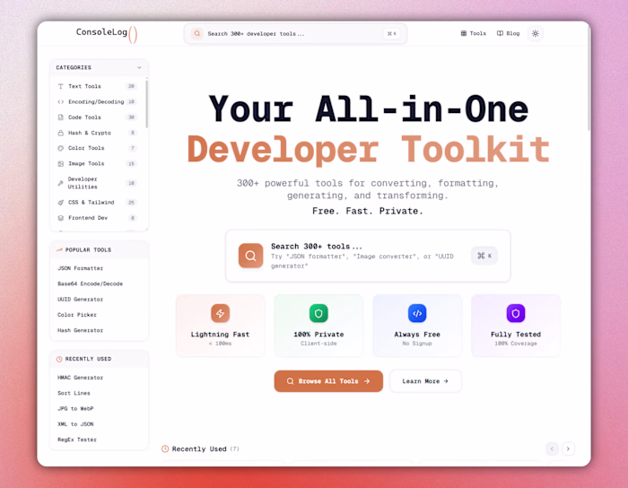 Happy to announce my recent work: consoleLog.tools (http://c...