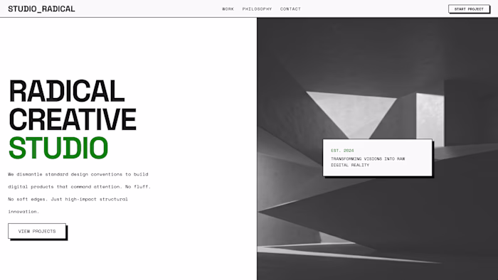 RADICAL STUDIO — Creative Agency Web Identity