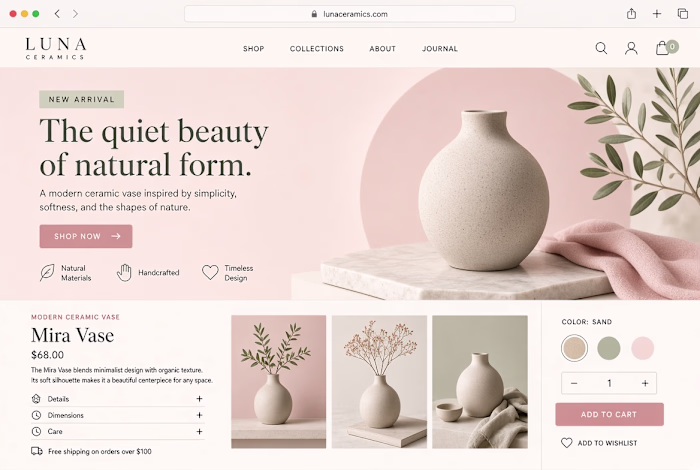 E-commerce Landing page