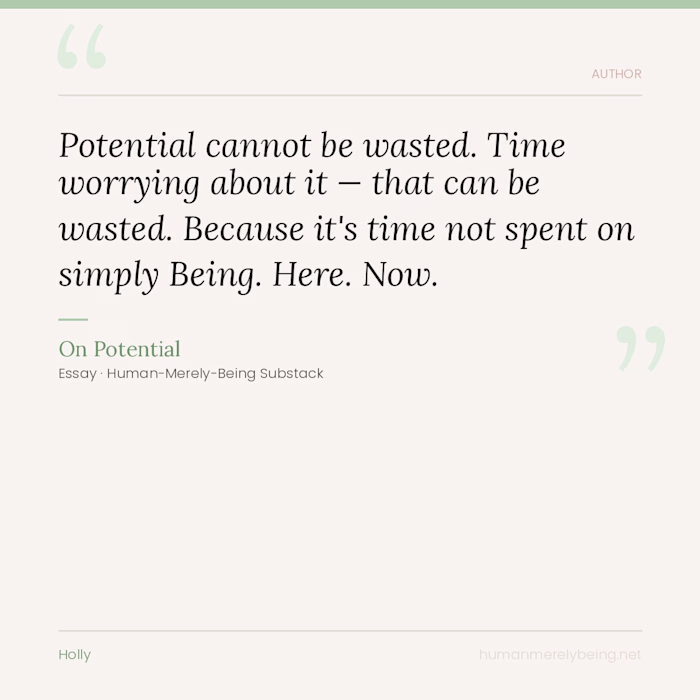 From an essay On Potential--from