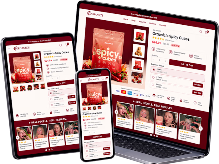 Organics Spice Cubes Shopify UI/UX Enhancement